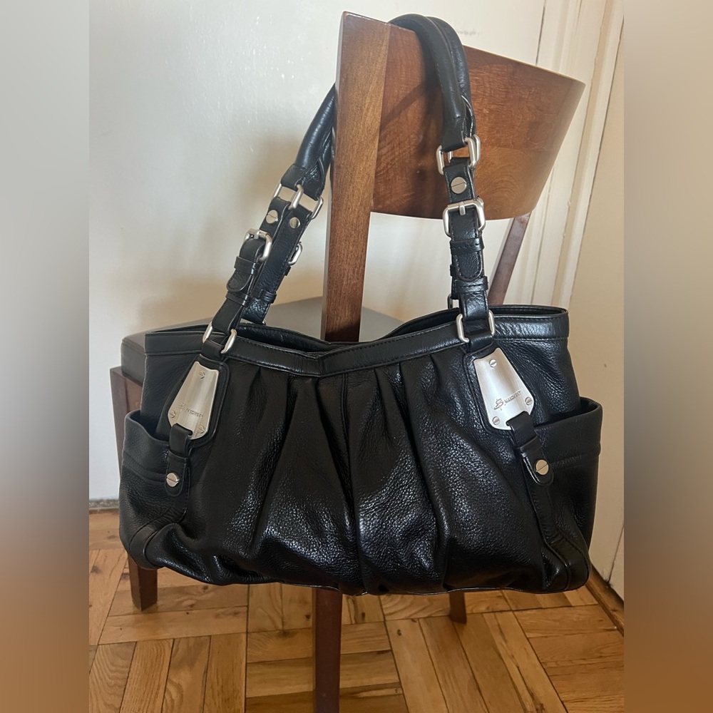 B. Makowsky Shoulder Bag, Black, Genuine Leather